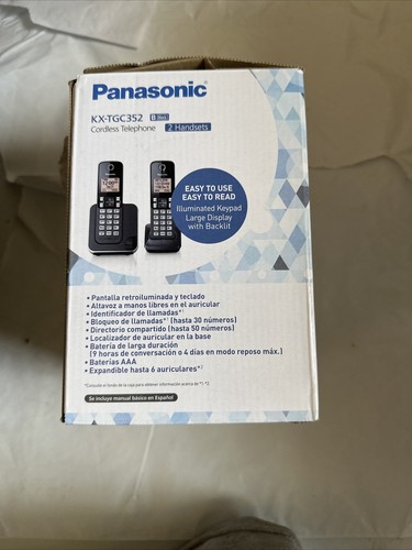Panasonic Expandable Cordless Phone System–2 Handsets – KX-TGC352B (Black) - Zdjęcie 4 z 6