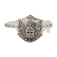 Women Silver Boot Chain Bracelet Shoe BORN TO RIDE Charm Adjustable Size Band