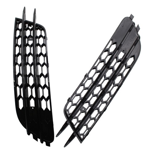 Pair Black Front Bumper Fog Light Lamp Cover Grille Grill For Audi A6 C7 2011-15 - Picture 6 of 12