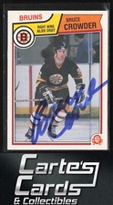 Bruce Crowder 1982-83 O-Pee-Chee #9 Boston Bruins RC TTM/IP Signed Auto