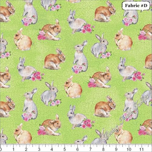 NORTHCOTT "BUNNY LOVE" RABBITS EASTER FABRICS - Picture 5 of 9