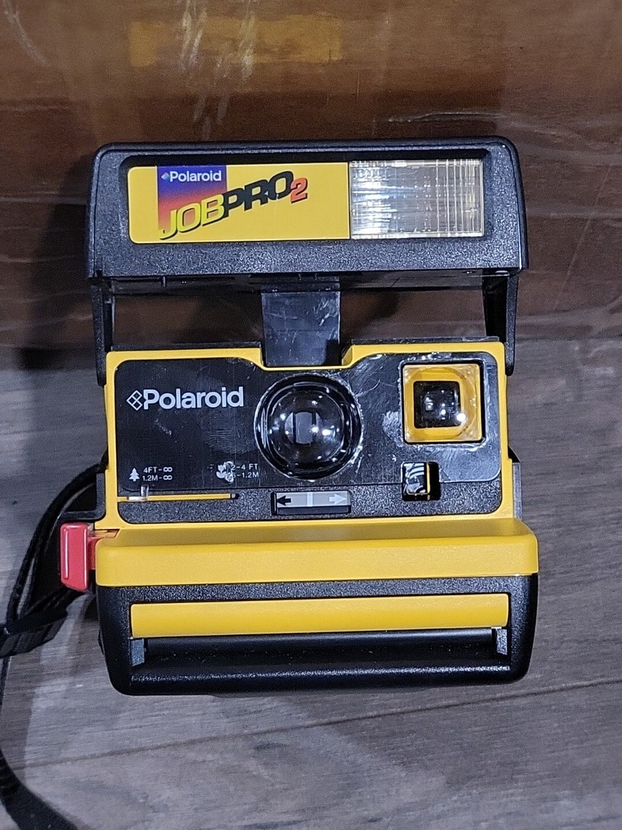 VINTAGE Polaroid Job Pro Instant Film Camera 600 w/ Strap 90s Yellow and  Black