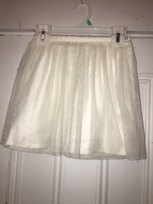 Baby Gap White Pleated Tulle Skirt Size 3t Side Button Dressy