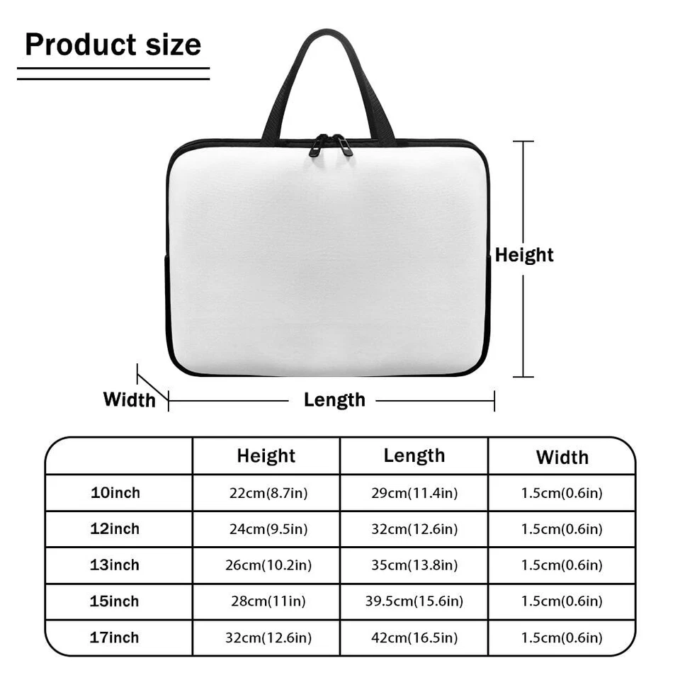 Blue Full Print Rabbits 10-17" Laptop Bag Sleeve Carry Case Cover Notebook Foto 2 de 4