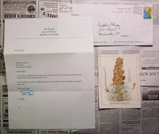 1977 Celestial Seasonings Vanishing Flowers Card + founder Mo Siegel Letter