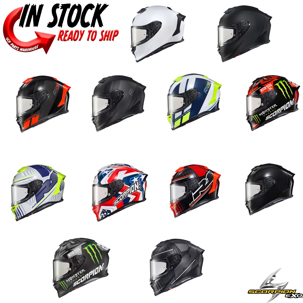 SCORPION EXO-R1 AIR ヘルメット Mサイズ レッド/ブラック Scorpion EXO-R1 EVO CARBON AIR SUPRA Blk-Red + Free Dark