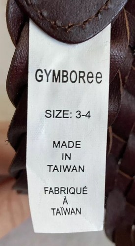 NWOT Gymboree Brown Braided Leather Belt Kids Size 3-4 Silver Buckle - Picture 8 of 8