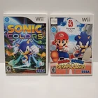 Sonic Colors + Mario & Sonic Olympic Games 08 Nintendo Wi Bundle Complete TESTED