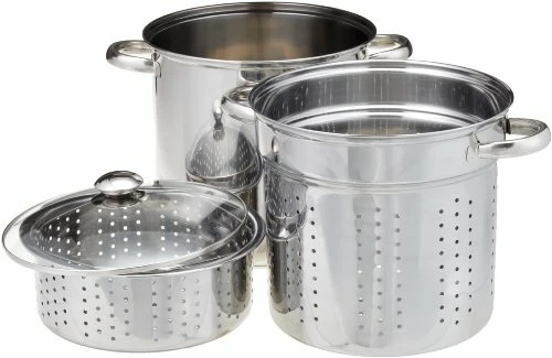 12 Quart Stock Pot Pasta Cooker With Strainer Stainless Steel