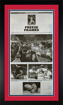 2011 St Louis Cardinals Dispatch Newspaper Page ''Freese Frames'' Framed!