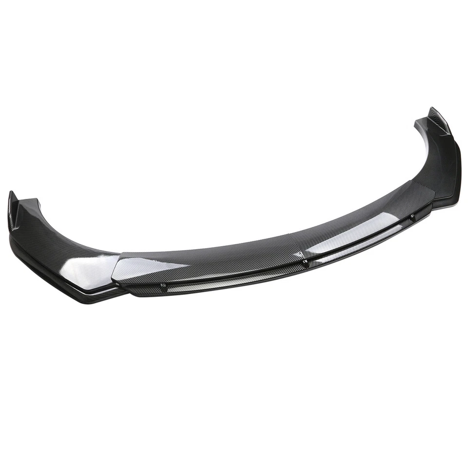Carbon Fiber Front Bumper Lip Spoiler + Side Skirts Extension For Honda Civic SI - Image 3 of 4