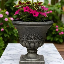 Jarrón grande para jardinera de urna negra patio exterior