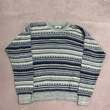 Vintage Knitted Jumper Abstract Patterned Grandad Knit Sweater Men's Xl