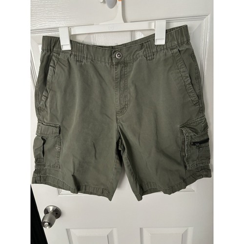 Columbia PFG Cargo Shorts Mens Large Army Green Cotton Casual Outdoor Hiking