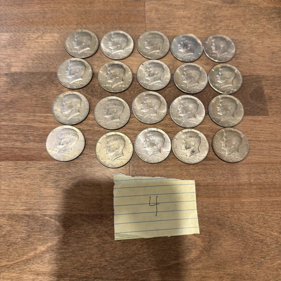 Lote de 20 medios dólares de plata varios años Foto 3 de 4