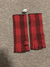 Coach Cashmere Red Plaid Fingerless Gloves NWT