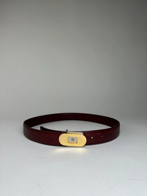 Vintage Bally Leather Belt Burgundy