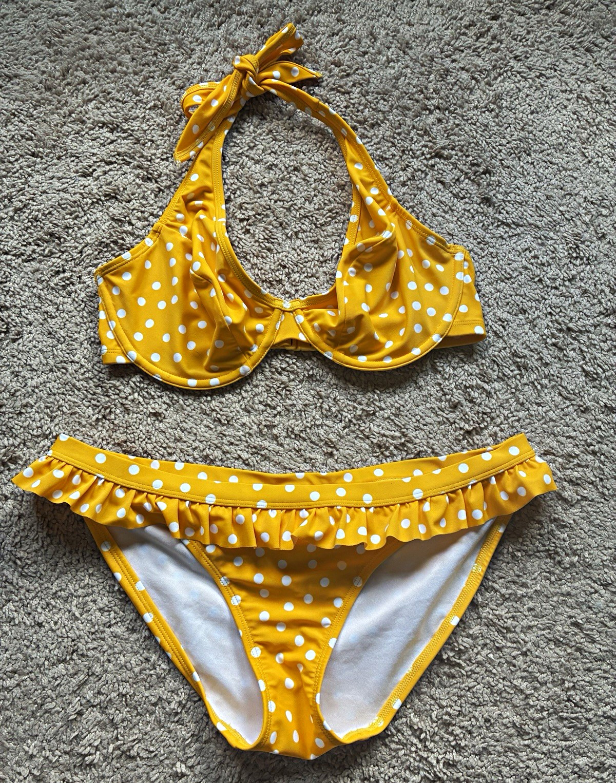 Panache Women’s Underwired Halter Bikini 2-Piece EU 34 DDD Yellow/White