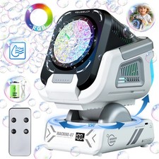 Bubble Machine Remote Control RGB Lights Rechargeable Party Bubble Maker