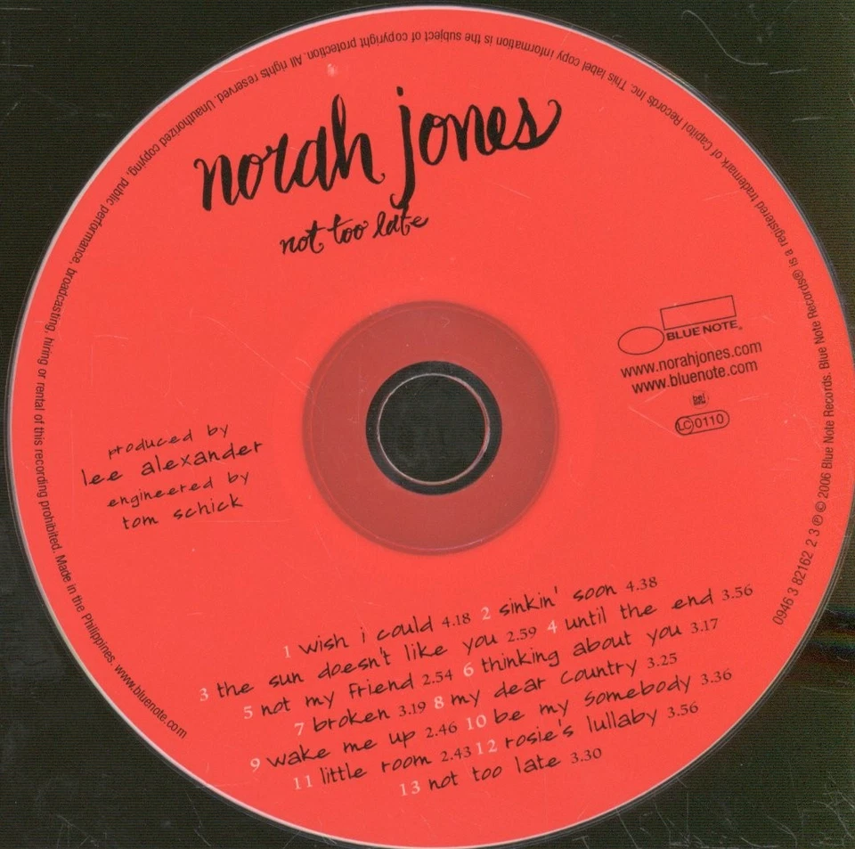 Norah Jones Not Too Late CD Europa Blue Note 2007 094638216223 - Bild 3 von 3