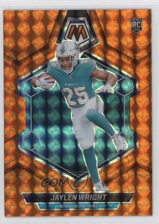 2024 Panini Mosaic Rookies Orange Mosaic Prizm 6/199 Jaylen Wright #383 0hb3
