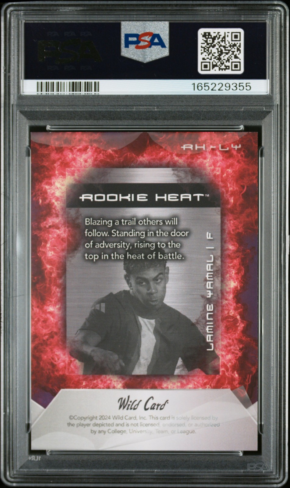 2024 WILD CARD MATTE NSCC PROMO GREEN FOIL-RED 1/1 #LY LAMINE YAMAL RC 1/1 PSA 3 view 2