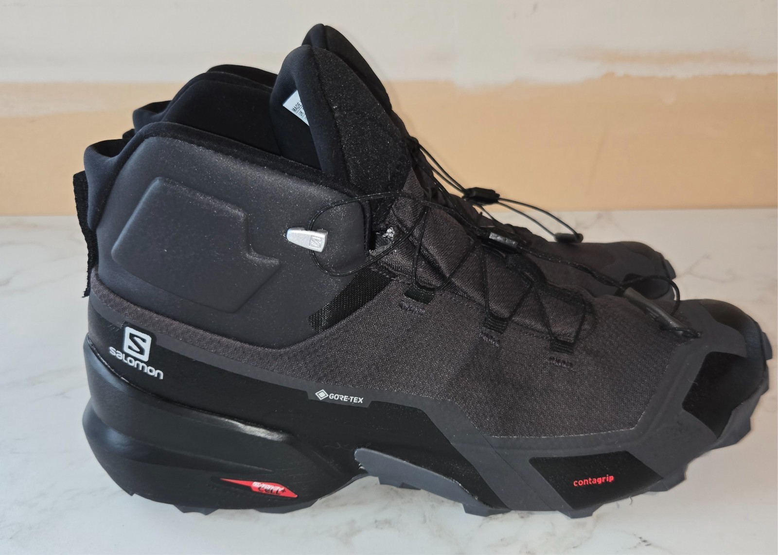 Stivali Salomon Cross Hike Mid Gore Tex Trekking Escursionismo 11 Nero Neon Nero 411185