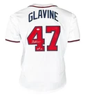 Tom Glavine Signed HOF 14 Inscription Atlanta White Baseball Jersey JSA