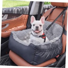 Dog Car Seat for Small Dogs, Washable Pet Booster Car Seats with Clip-On Grey