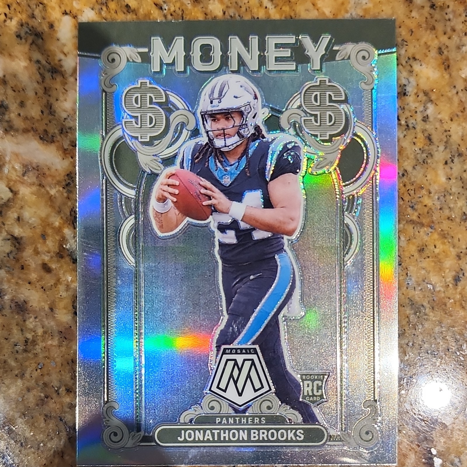 2024 Panini Mosaic Money Jonathon Brooks #12 Panthers Rookie Prizm NFL Insert