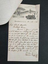 1885 antique GEISER MANUFACTURING CO waynesboro pa LETTER RR milldale ct CLARK