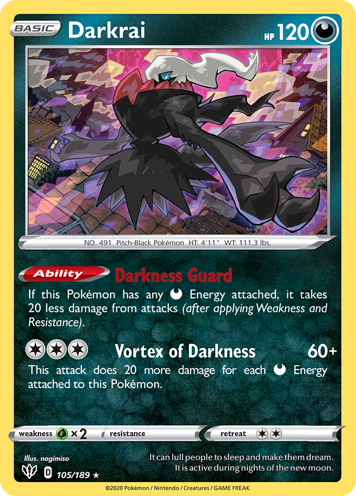 Darkrai 105/189 Holo R Darkness Ablaze Pokemon Holo NM/M | eBay
