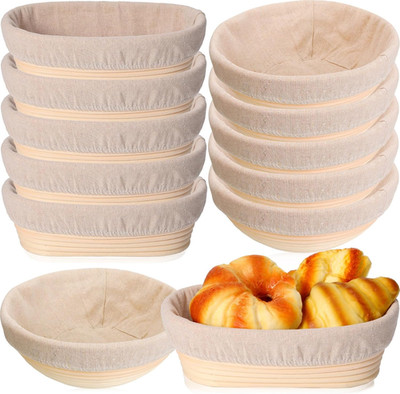 12-Piece Round Oval Cane Proofing Baskets for Perfect Sourdough Baking
