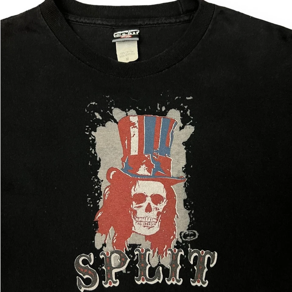 Camiseta Vintage Y2K Split Skull Surf Skate SB Streetwear Preta Média - Imagem 2 de 4