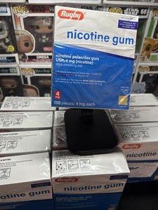 12x Rugby Nicotine Polacrilex Gum 4 mg Sugar Free Original 110 Pieces  Exp 2028