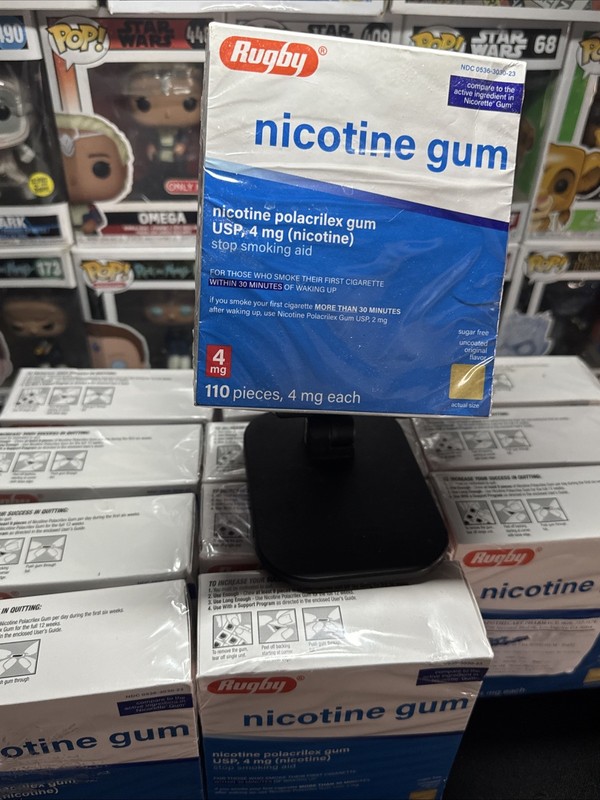 12x Rugby Nicotine Polacrilex Gum 4 mg Sugar Free Original 110 Pieces  Exp 2028