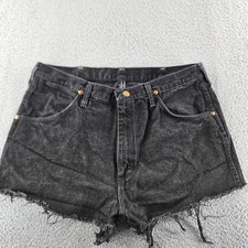 Vintage Wrangler Shorts Women 36 Denim Cut Off Distressed Frayed Hem USA Western