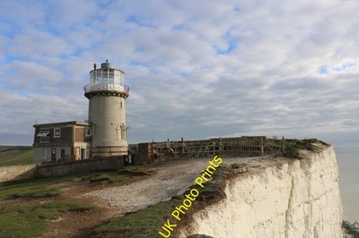 Foto A2 Belle Tout, ehemaliger Leuchtturm, an Meeresklippen, East Sussex Birli um 2022