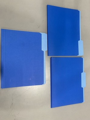 OFFICE DEPOT 2-TONE FILE FOLDERS, 1/3 CUT, LETTER SIZE, PACK OF 24 - BLUE