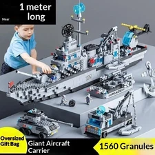 Military Warship Building Blocks - STEM Construction Toy Kit Kids Gift