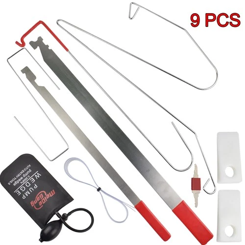 9pcs Car Door Unlock Lock Out Key Lost Opening Tool Kit  Air Pump Universal Auto