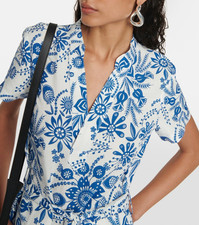 APC Annelie Floral Tie Maxi Dress 36 Blue sezane doen zimmermann Lilly pulitzer