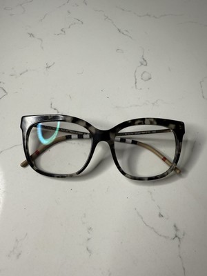 Womens Burberry Plastic And Metal Gold And Black Framed Eyeglasses B 2271 3533