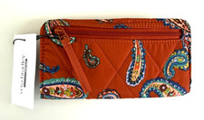 Vera Bradley Ultralight Wallet Manor Paisley Quilted Zip Around  65 