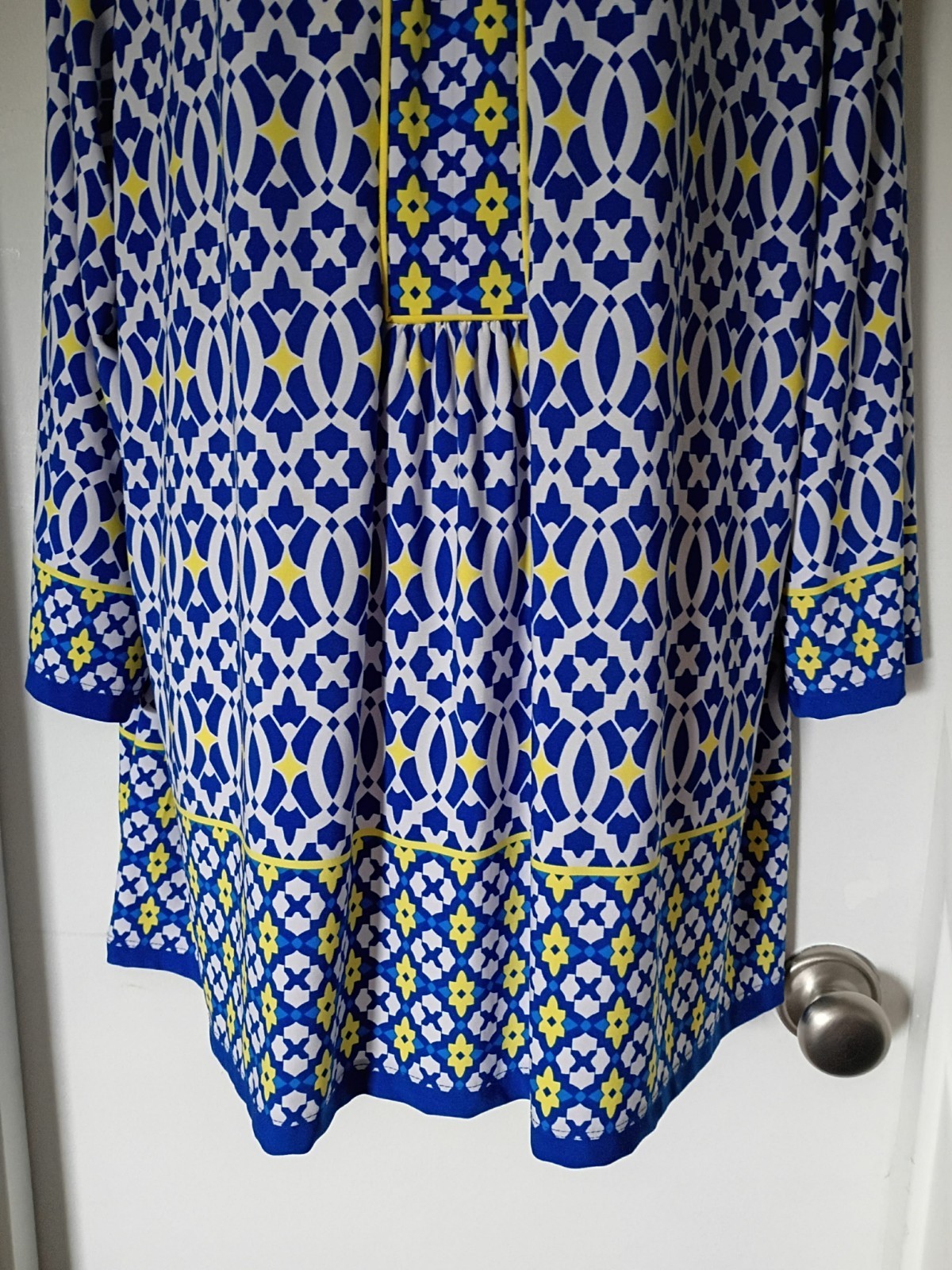 Ruby RD. Blue Yellow Mediterranean Long Tunic Blo… - image 4