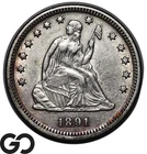 1891 Seated Liberty Quarter, Nice Choice AU++ Silver 25c