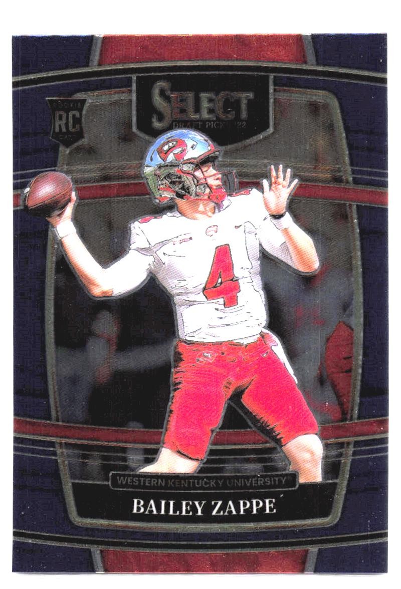 2022 Panini Select Draft Picks #10 Bailey Zappe Blue (Retail Base)