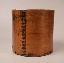 Antique Wooden Dry Measure | Rustic Wood Pot | Vintage Farmhouse Kitchen Storage
