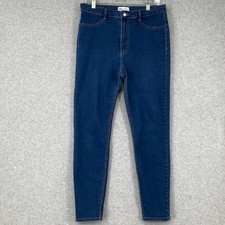 Zara Jeans Womens 12 Blue High Rise Jegging Ankle Stretch Med Wash Denim