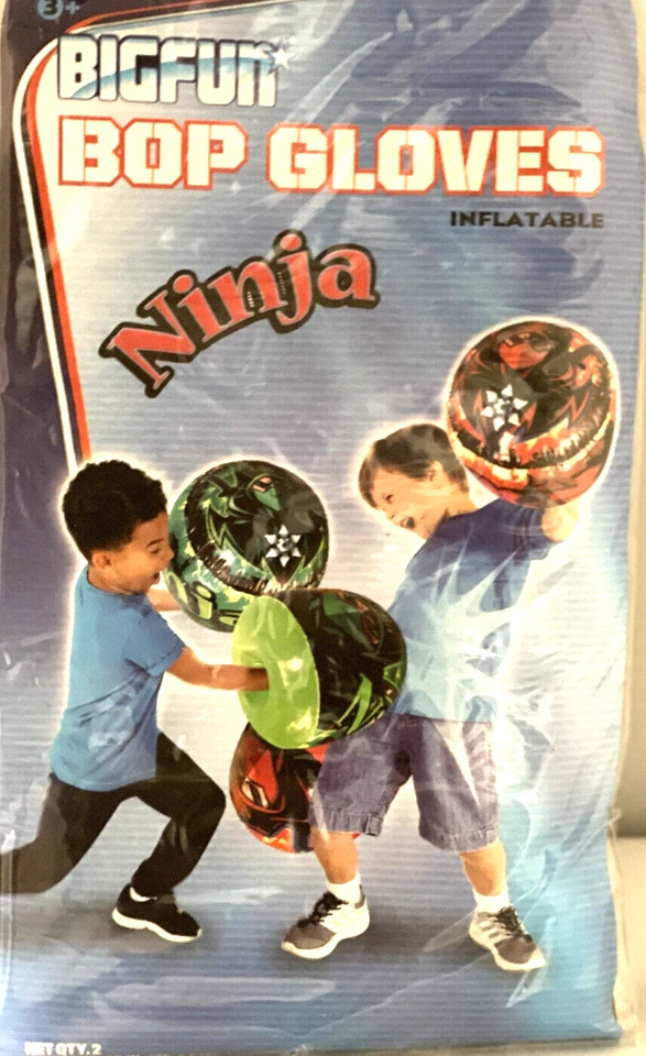BIGFUN Bop Red Inflatable Ninja Boxing Toy Gloves Kids 8-16 Martial Arts Play - Image 2 of 4